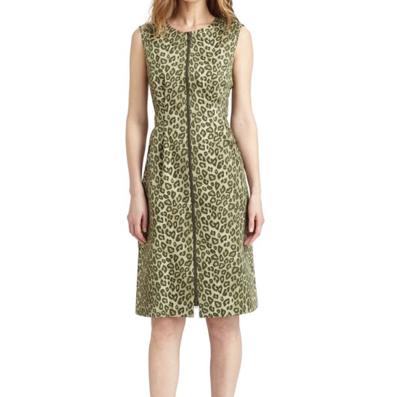 Lafayette 148 New York Dresses & Skirts - Lafayette 148 Misti Green Leopard Print Dr…